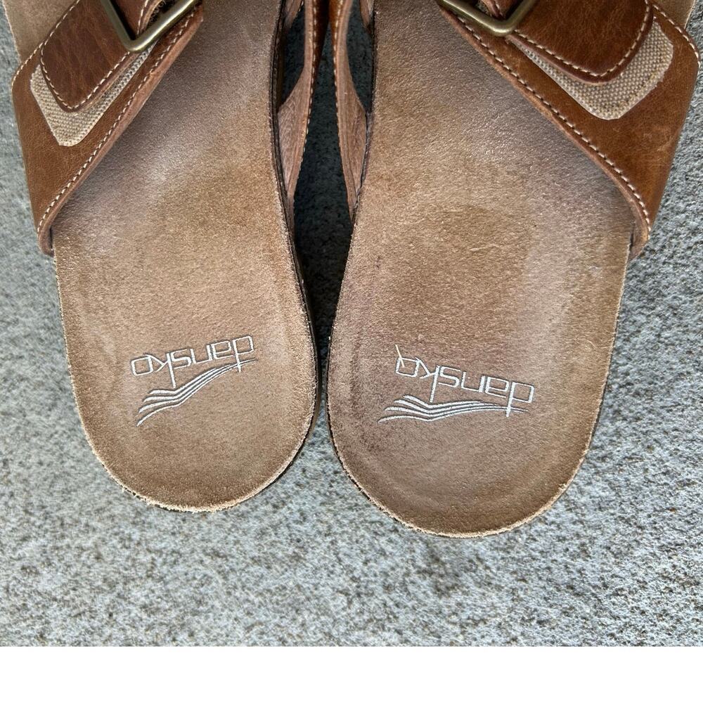 Dansko Rosie Double Strap Slide Comfort Sandals Brown Leather Women's size 39 - Picture 8 of 8
